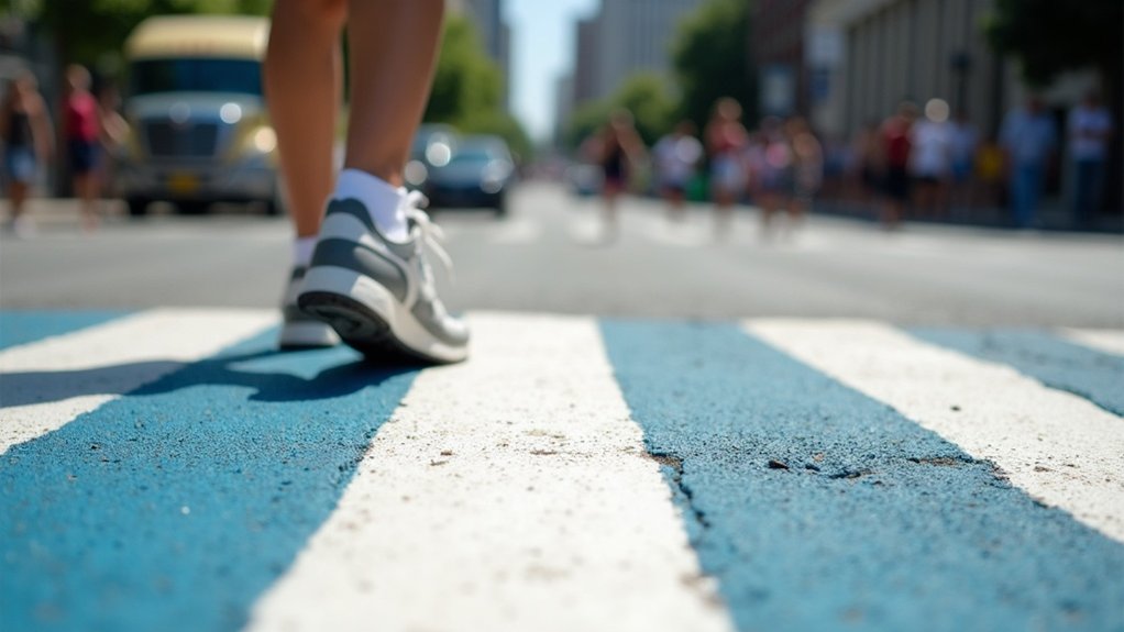 avoid slippery painted lines