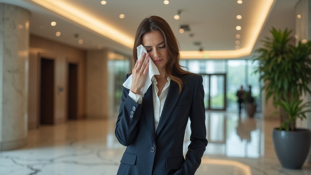 office arrival sweat management