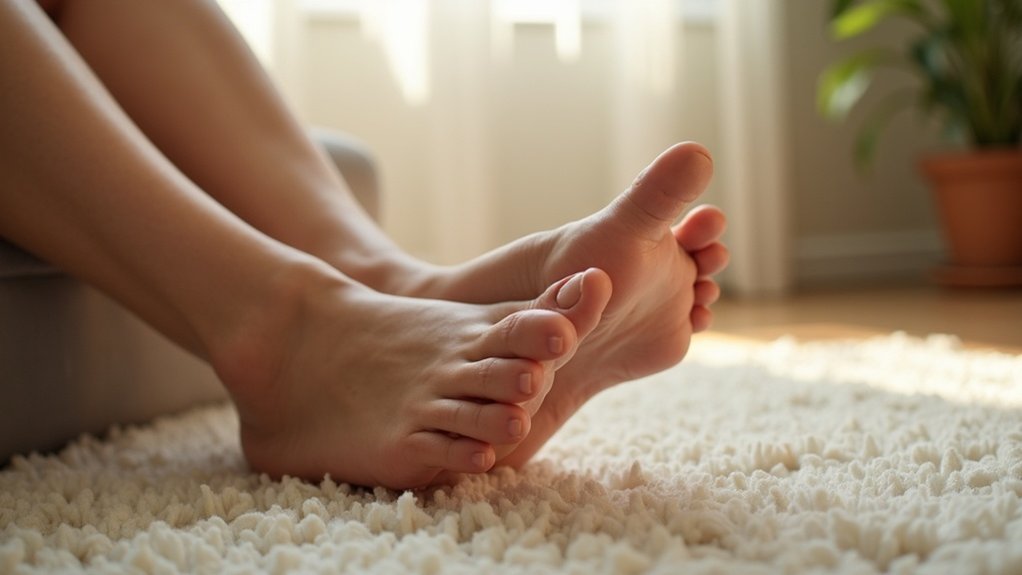 reposition feet to alleviate numbness