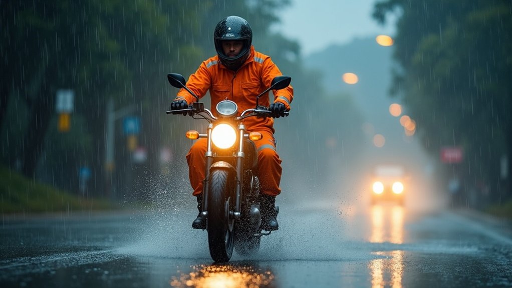 ride cautiously in rain