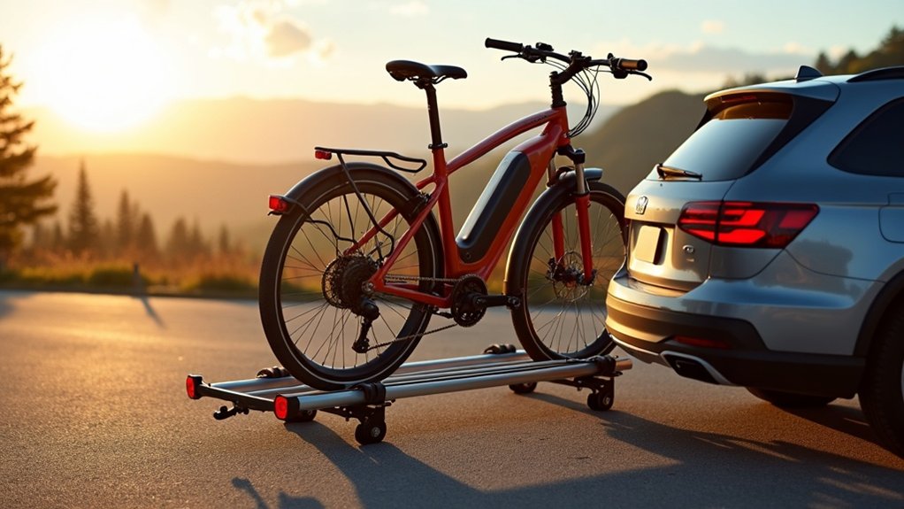 secure e bike on rack