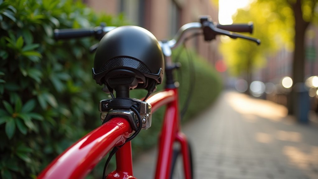 secure helmet to bike
