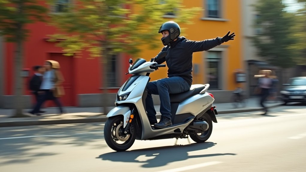 signal turns on scooter