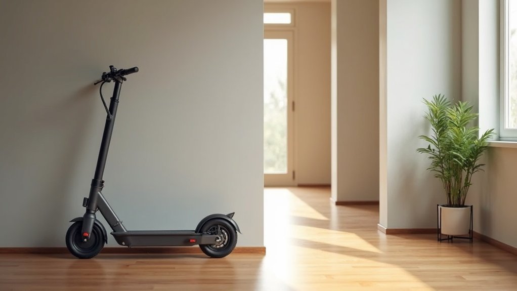 store scooter safely hallway